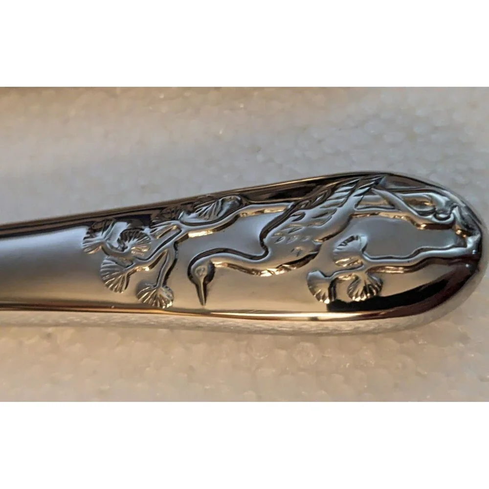 2 Reed & Barton Asian Birds French Hollow Dinner Knife 9 5/8
